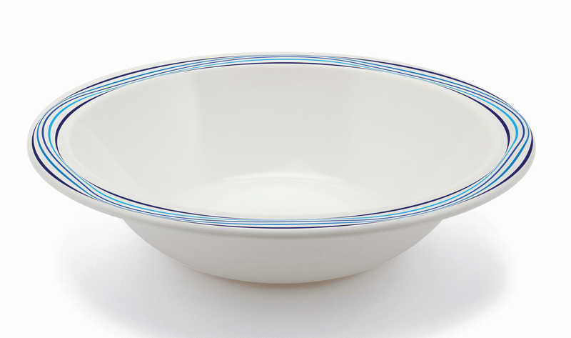 17.3cm Blue Swirls Patterned Duo Bowl – Polycarbonate