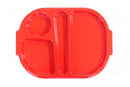 Small Red Meal Tray with 4 Compartments