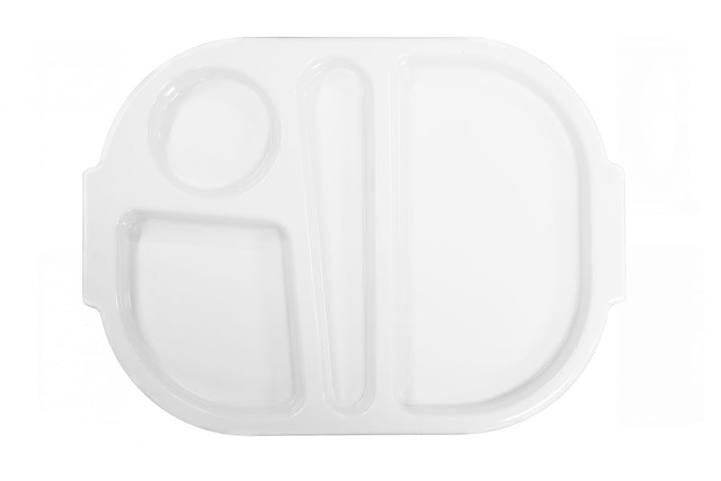 Small White Meal Tray with 4 Compartments