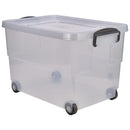 Storage Box 60L W/ Clip Handles On Wheels pack of 4