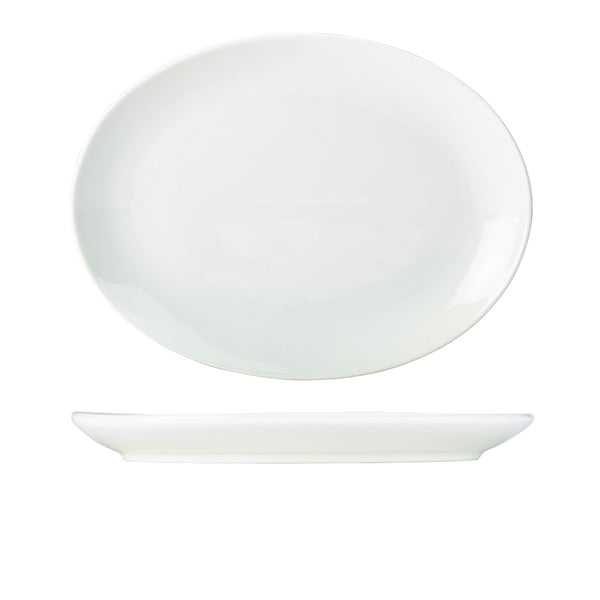 Genware Porcelain Oval Plate 36cm/ 14" pack of 6