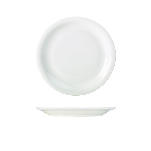 Stephens Porcelain Narrow Rim Plate 22cm/8.5" (Box of 6)