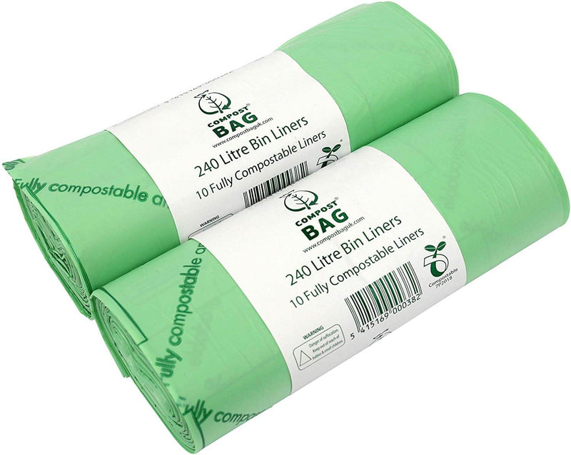 Bio Bag 240L Compostable Bin Liner Per Case - 14 Rolls of 10 Bags