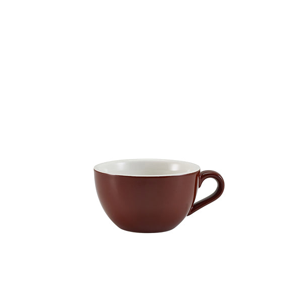 Genware Porcelain Brown Bowl Shaped Cup 17.5cl/6oz (Box of 6)