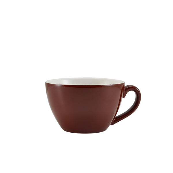 Genware Porcelain Brown Bowl Shaped Cup 34cl/12oz (Box of 6)