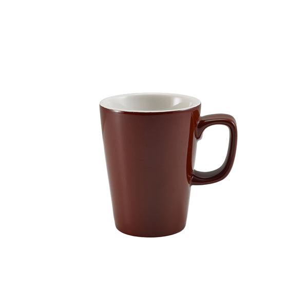 Genware Porcelain Brown Latte Mug 34cl/12oz (Box of 6)