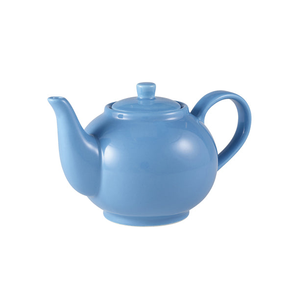 Stephens Porcelain Blue Teapot 45cl/15.75oz (Box of 6)