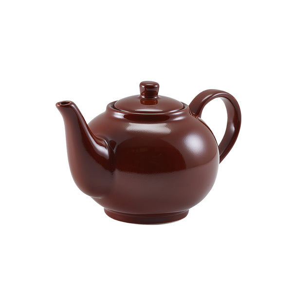 Genware Porcelain Brown Teapot 45cl/15.75oz (Box of 6)