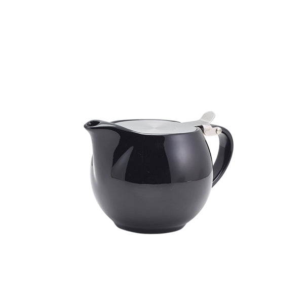 Porcelain Black Teapot with St/ St Lid & Infuser 50cl/ 17.6oz