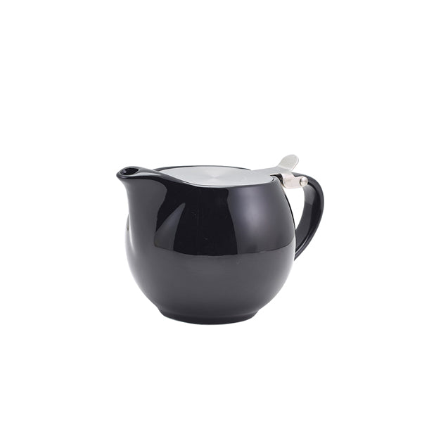 Stephens Porcelain Black Teapot with St/St Lid & Infuser 50cl/17.6oz (Box of 6)