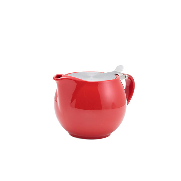Stephens Porcelain Red Teapot with St/St Lid & Infuser 50cl/17.6oz (Box of 6)