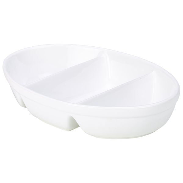 R.G.3 Divided Veg. Dish 28cm White pack of 4