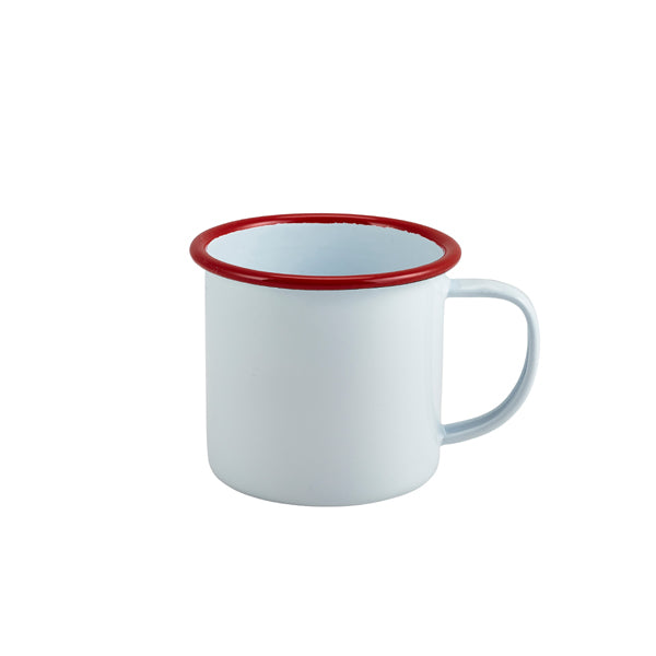 Enamel Mug White with Red Rim 36cl/12.5oz