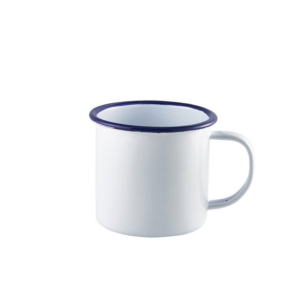 Enamel Mug White with Blue Rim 36cl/12.5oz