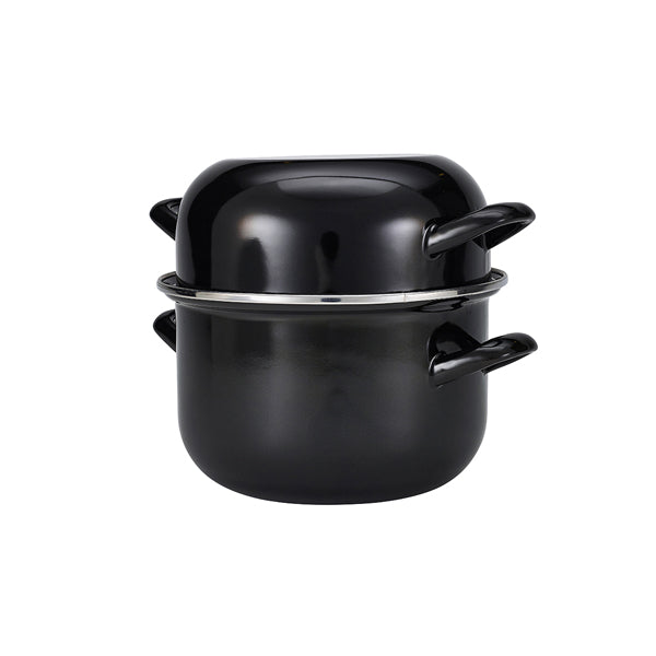 Black Enamel Mussel Pot 18cm (Dia)