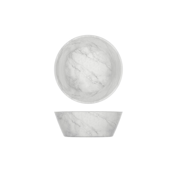 White Marble Agra Melamine Bowl 20.5 x 7.5cm pack of 6