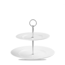 Alc Ambience White Standard Rim 2 Tier Plate Tower 11" Box 2