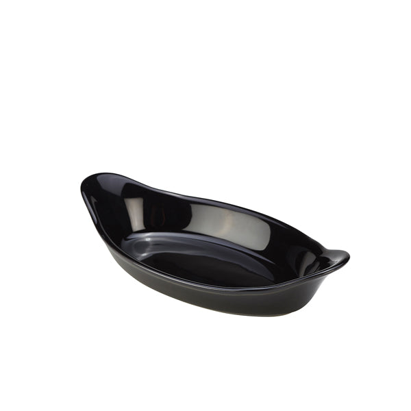 Stephens Stoneware Black Oval Eared Dish 16.5cm/6.5" (Box of 6)