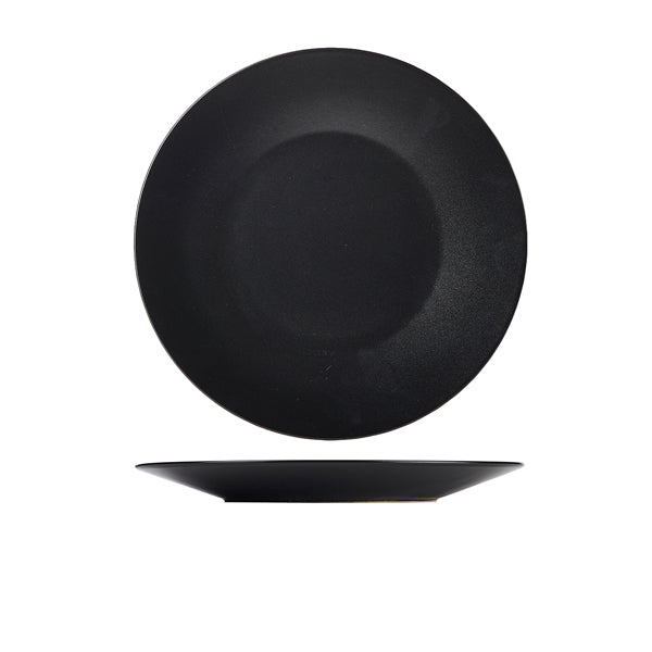 Luna Stoneware Black Wide Rim Plate 27.5cm/11" (Box of 6)