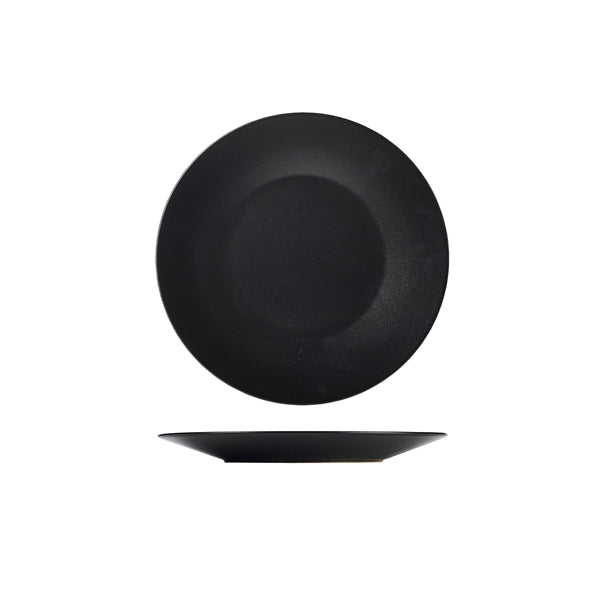 Luna Stoneware Black Wide Rim Plate 21cm/8.25" (Box of 6)