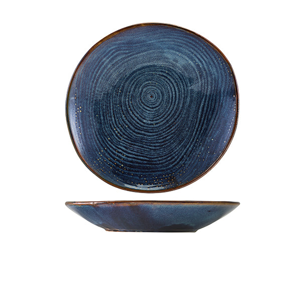 Terra Porcelain Aqua Blue Organic Coupe Bowl 26.5cm pack of 6