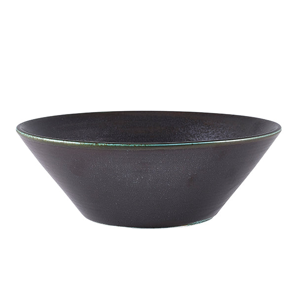 Terra Porcelain Black Conical Bowl 19.5cm pack of 6