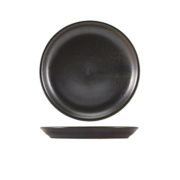 Terra Porcelain Cinder Black Coupe Plate 19cm (Box of 6)