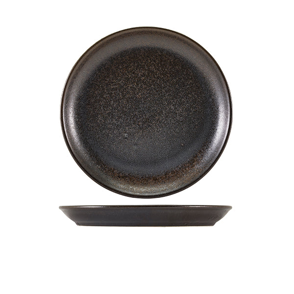 Terra Porcelain Cinder Black Coupe Plate 24cm (Box of 6)