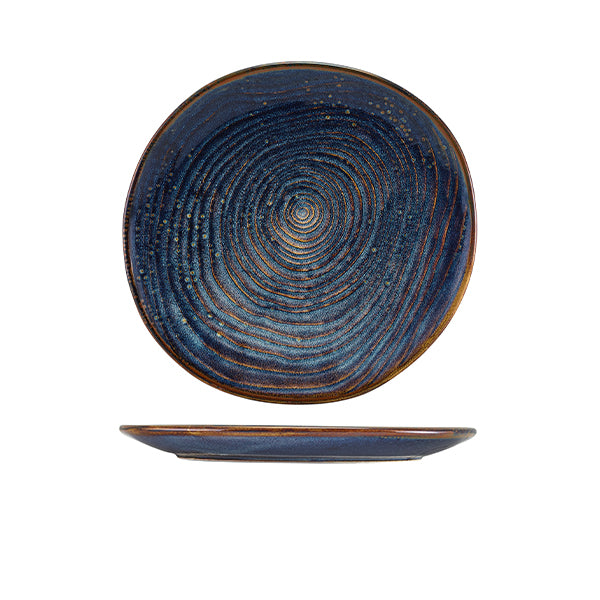 Terra Porcelain Aqua Blue Organic Plate 25cm (Box of 6)