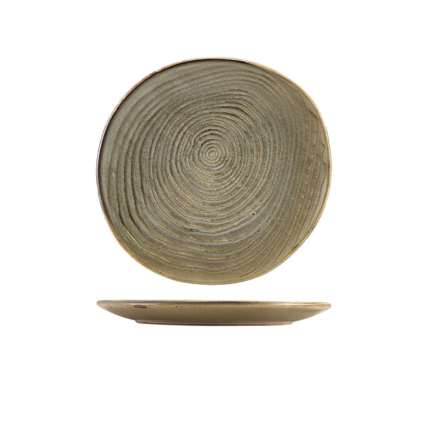 Terra Porcelain Smoke Grey Organic Plate 21cm (Box of 6)