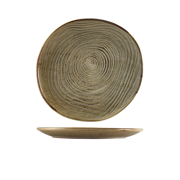 Terra Porcelain Grey Organic Plate 25cm pack of 6