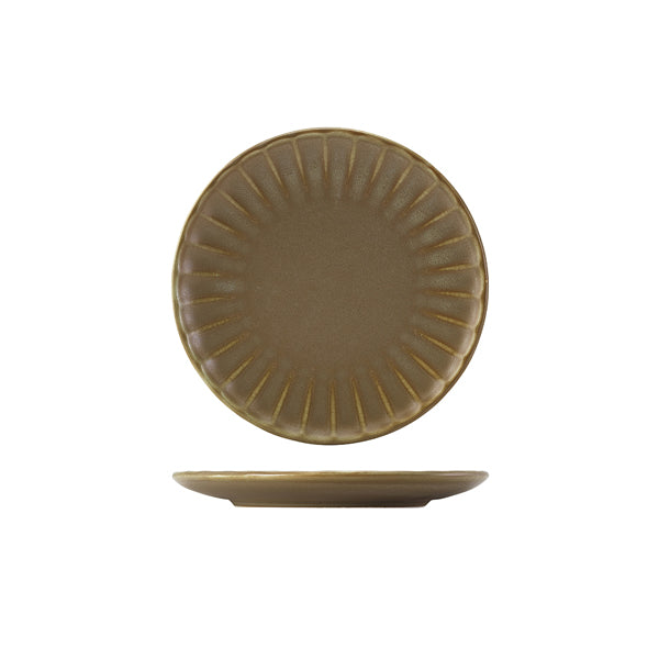 Terra Porcelain Matt Grey Scalloped Coupe Plate 20.3cm (Box of 6)