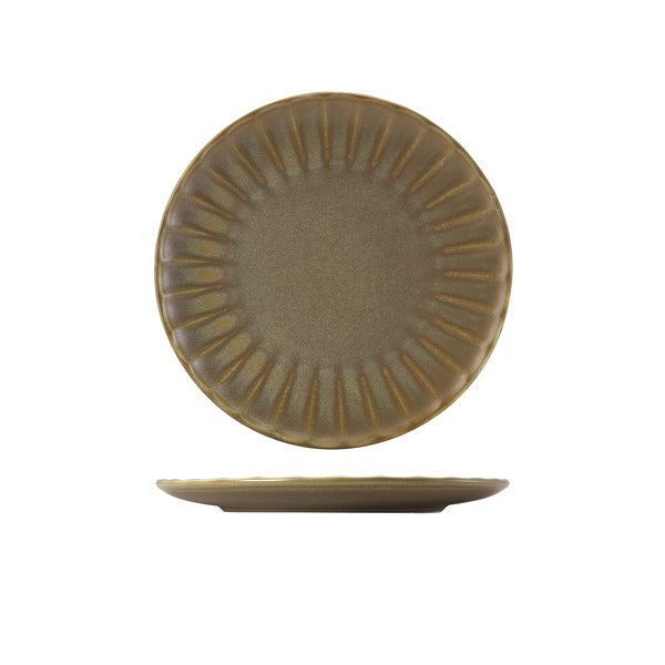 Terra Porcelain Matt Grey Scalloped Coupe Plate 23.4cm (Box of 6)