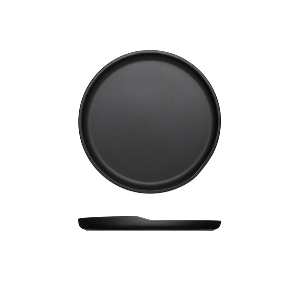 Black Copenhagen Round Melamine Plate 22.5cm pack of 6