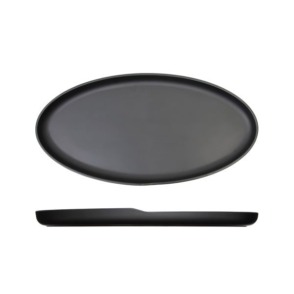 Black Copenhagen Oval Melamine Dish 47.5 x 24cm