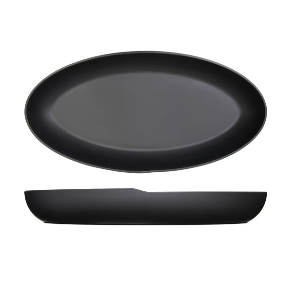 Black Copenhagen Oval Melamine Deep Dish 55 x 27.5 x 7.5cm