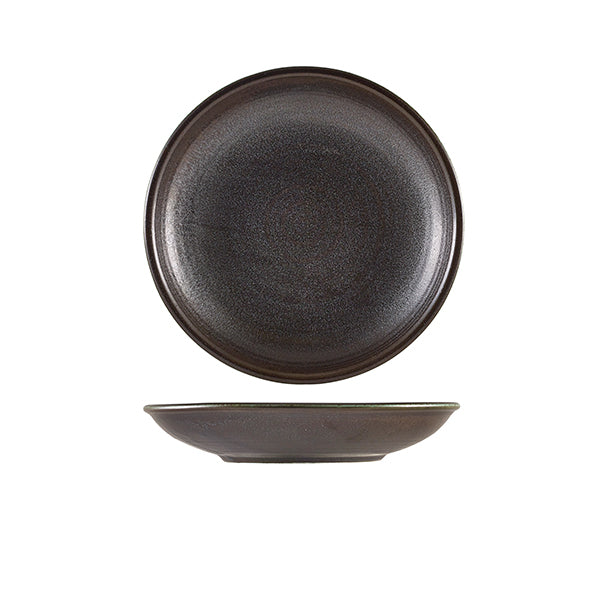Terra Porcelain Cinder Black Deep Coupe Plate 21cm (Box of 6)