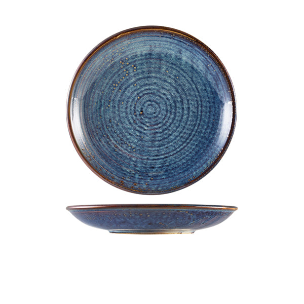 Terra Porcelain Aqua Blue Deep Coupe Plate 21cm pack of 6