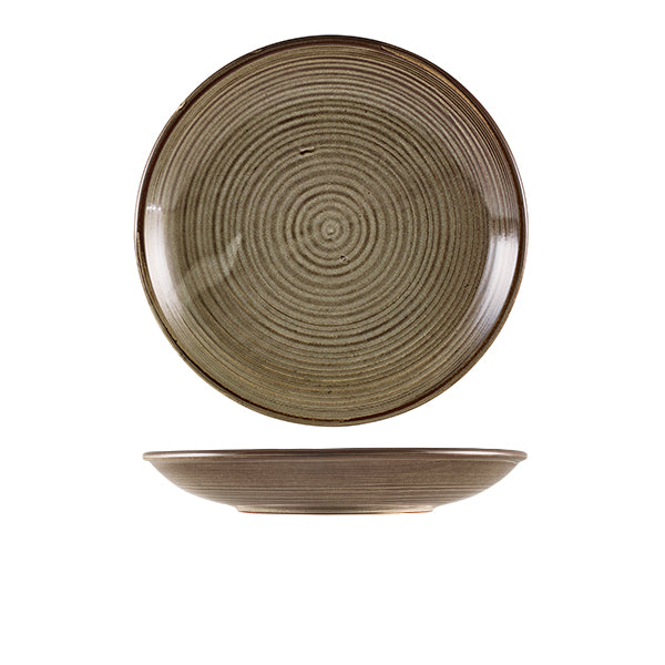Terra Porcelain Smoke Grey Deep Coupe Plate 25cm (Box of 6)