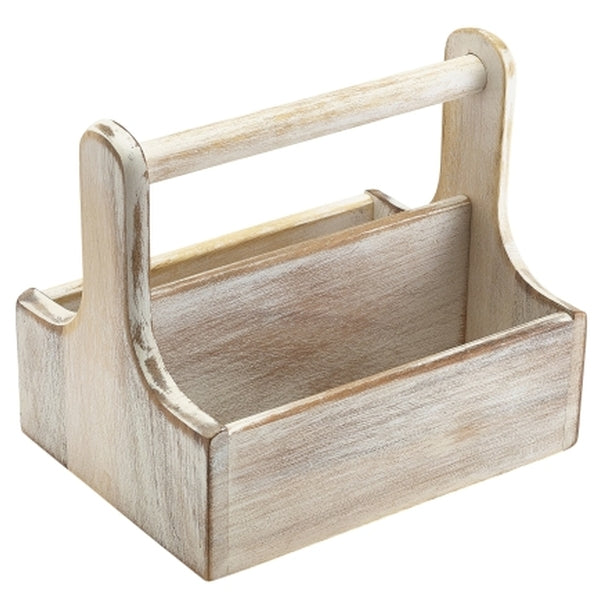 Medium White Wooden Table Caddy