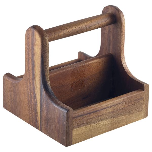 Small Dark Wood Table Caddy