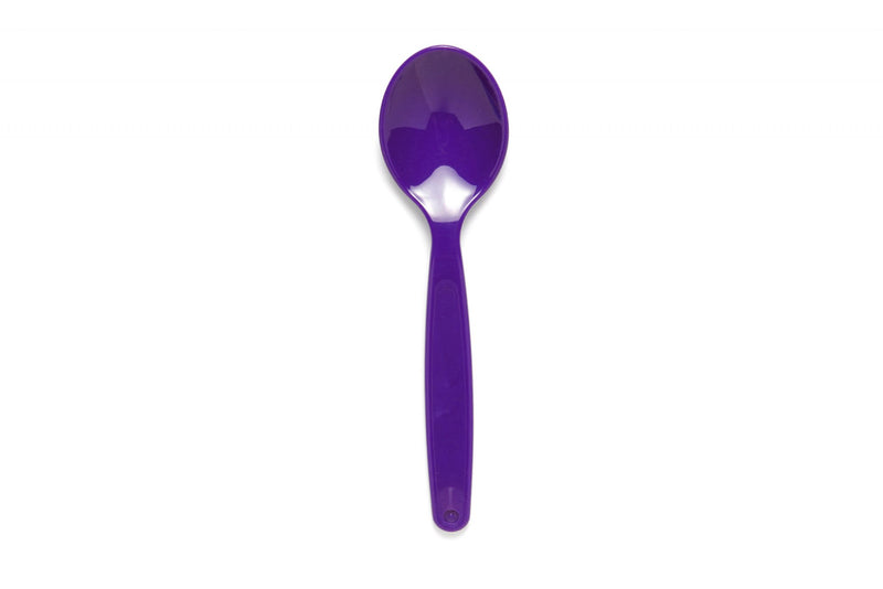 Virtually unbreakable and reusable polycarbonate small size spoons. Suitable for both hot and cold foods. Textured handle for easier grip