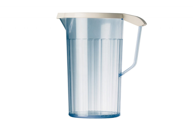 1.1 litre virtually unbreakable polycarbonate jug and lid. Suitable for both hot and cold drinks