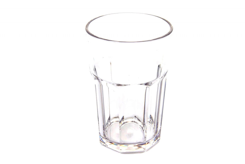 Clear American style 340ml tumbler made from virtually unbreakable copolyester. Suitable for both hot and cold drinks. Reusable and 100% recyclable