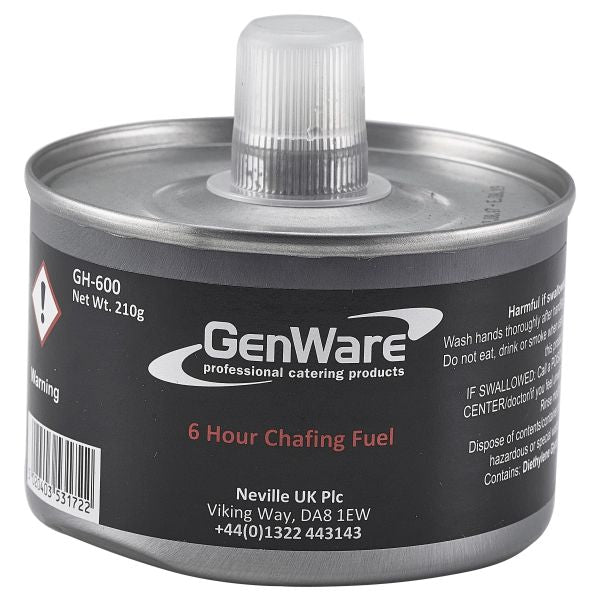 Gen-Heat DEG Adj Heat Chafing Fuel 6 Hour Can (Box of 24)