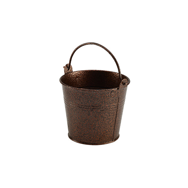 Galvanised Steel Hammered Serving Bucket 10cm Dia Copper (Box of 12)