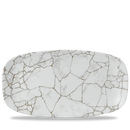 Studio Prints Kintsugi Agate Grey Chefs Oblong Plate 13 7/8X7 3/8" Box 6