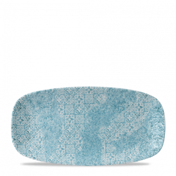 Aquamarine Med Tiles Chefs Oblong Plate 11 3/4X6" Box 12