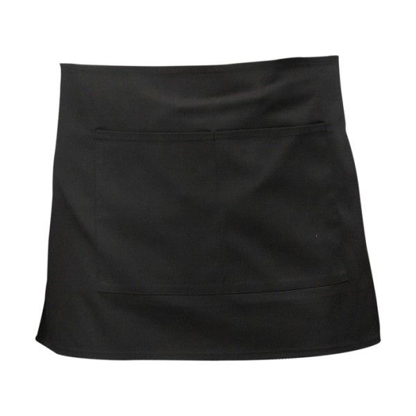 Black Short Apron W/ Split Pocket 70cm x 37cm