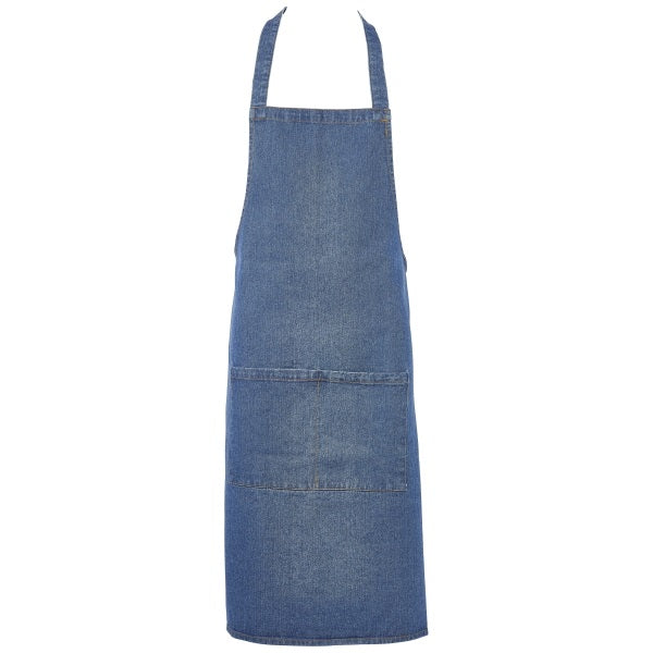 Washed Denim Bib Apron 70 x 90cm